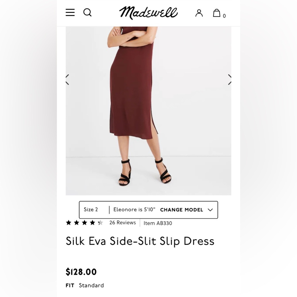 Madewell // Red Silk Eva Side-Slit Slip Dress - Picture 11 of 11